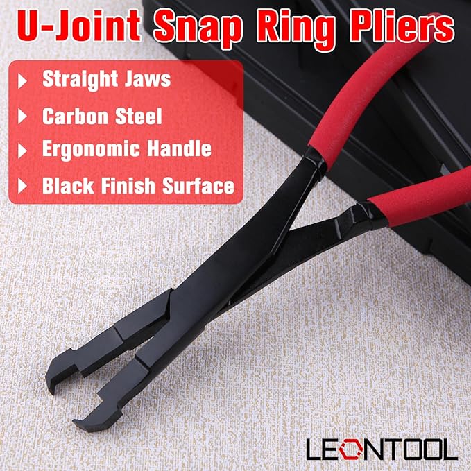 Straight U-Joint Snap Ring Pliers Push Pin Removal Pliers for Automotive and Medium Duty Trucks, Cars, Equipment, and ATV/UTV, Push Pin Pliers for use with Class 1-5 Vehicles