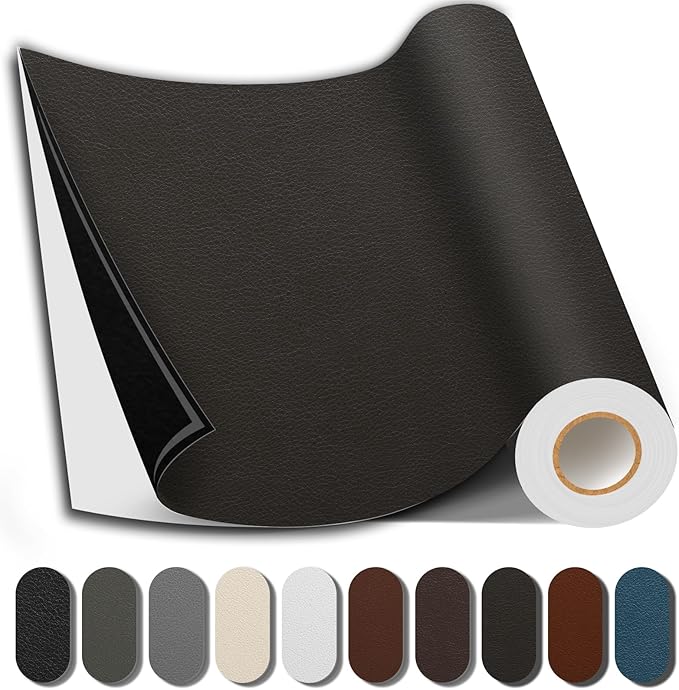 Shagoom Leather Repair Patch, 17X79 Inch Repair Patch Self Adhesive Waterproof, DIY Large Vinyl Patches for Couches, Furniture, Kitchen Cabinets, Wall （Coffee, 17X79 Inch）