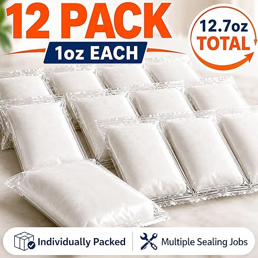 Duct Seal Putty, 12 Pack, Moldable Gap Filler for Wall & Pipe Gaps, Non-Hardening, Blocks Drafts, for HVAC Openings & Electrical Entry Holes, Seal Compound, 30g Each
