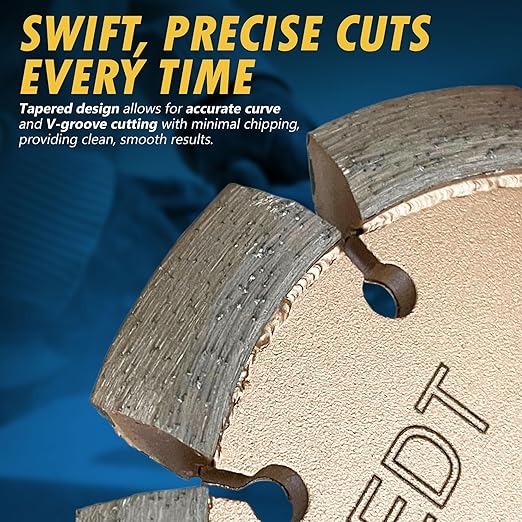7" Crack Chaser Blade for Cured Concrete, Asphalt Repair or Joint Widen, 0.375" Width, 7/8"-5/8" Non-Threaded Arbor