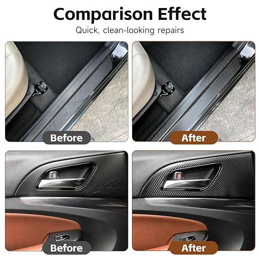 Carbon Fiber Texture PU Faux Leather Repair Tape, Self-Adhesive Patch Kit for Car Seats, Automotive Interior, Gaming Chairs, Office Chairs & Furniture, Waterproof Stick-on Roll (Black, 7.87x 85in)