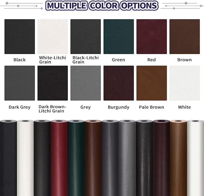 Leather Repair Patch Tape Kit, Self Adhesive Leather Repair for Furniture, Couch, Sofa, Car Seats,Office Chair,Vinyl Repair Kit.120inx16in