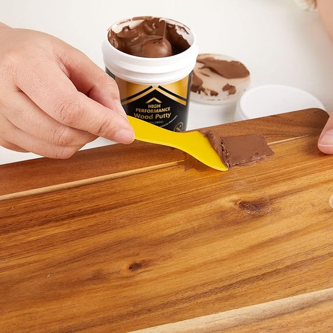 Deuvuo Walnut Wood Filler, Walnut Wood Putty Filler - Our Wood Grain Filler Offers a Quick and Lasting Fix for Any Damage or Flaw - Paintable, Stainable, Sandable & Quick Drying - 9.87 Ounce