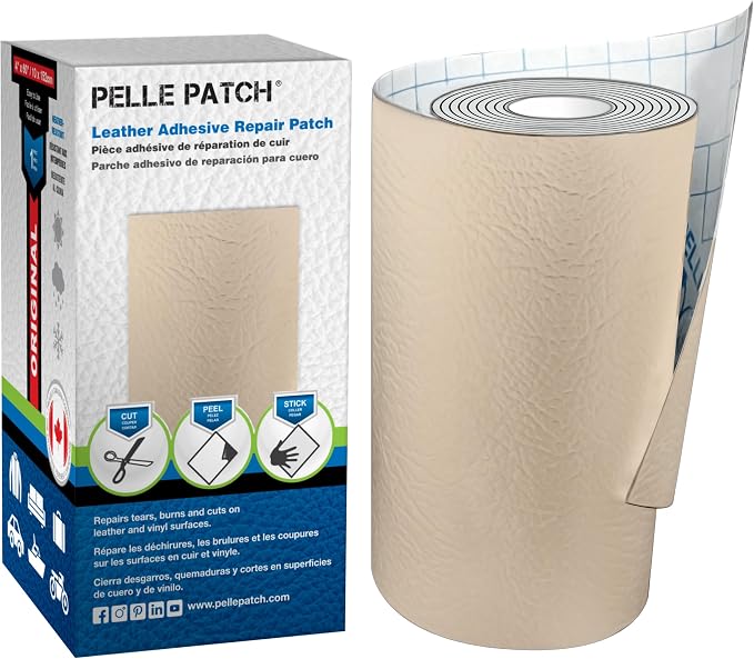 Leather and Vinyl Repair Patch - 25 Colors Available - Original 4x60 - Cream