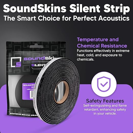 Soundskins Silent Insulation Strip Sound Deadening Closed Cell Acoustic Foam Tape SSK-Strip Rubber Closed Cell Foam, 1 Roll (3/8" Wide)
