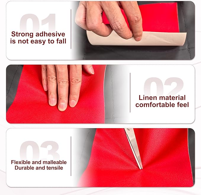 PATIKIL Leather Patches Tape for Furniture, 6.3 x 61 Inch Self Adhesive Vinyl Leather Repair Kit Cover Sheet for Couch, Sofa, Car Seats, Office Chair, Dark Blue