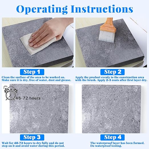 Invisible Waterproof Agent, 17.63oz Transparent Polyurethane Waterproof Coating Anti-Leakage Repairing Adhesive for Roof Walls Bathroom Kitchen Indoor Outdoor