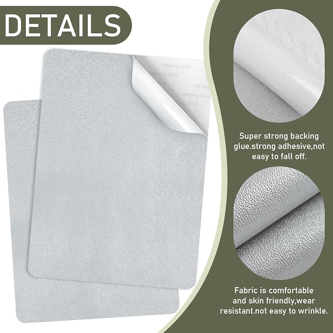 SYLVASS Self Adhesive Leather Repair Patches for Couch, Sofas, Furniture, Car Seats, Office Chairs, Pack of 2 Sliver