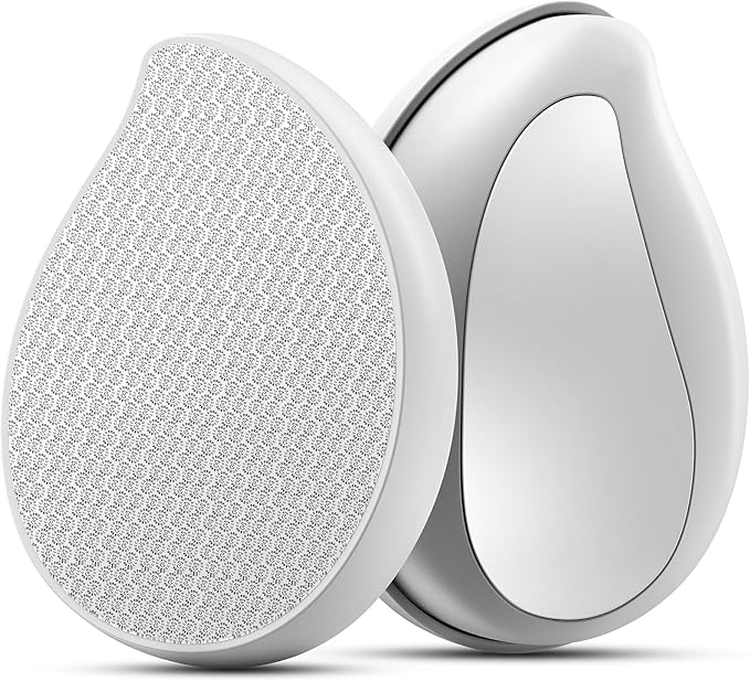 BALUCA Nano Glass Foot File Callus Remover for Feet - Glass Foot Scraper Scrubber Dead Skin Removal for Cracked Heels,Professional Pedicure Tool for Home, Salon, and Travel (White)