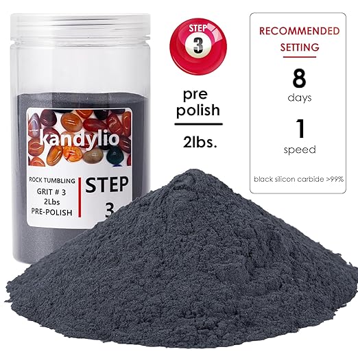 8 Lbs Rock Tumbler Grit Kit Polish Upto 60LBS Rocks Silicon Carbide & Aluminum Oxide Polishing and Tumbling Abrasive Media for Any Rock Tumbler Polisher