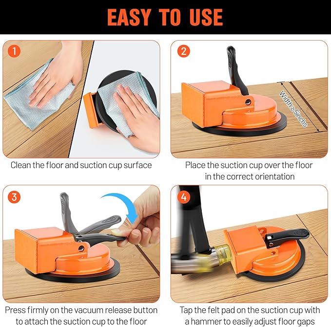 Floor Gap Fixer Tool, Suction Cup Tile Leveler, Heavy Duty Floor Gap Fixer, Tile Countertop Installation Tools for Wood, Tiles, Vinyl, Laminate Flooring