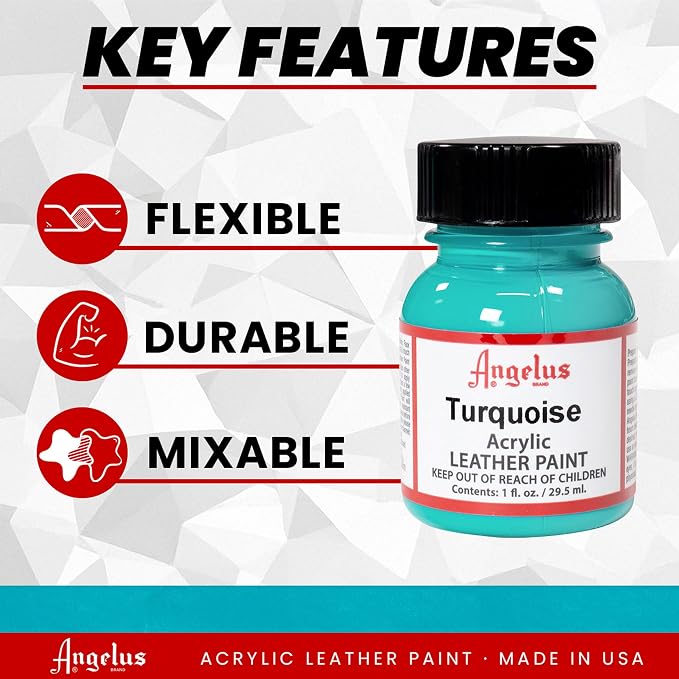 Angelus Acrylic Leather Paint, 1 oz., Turquoise