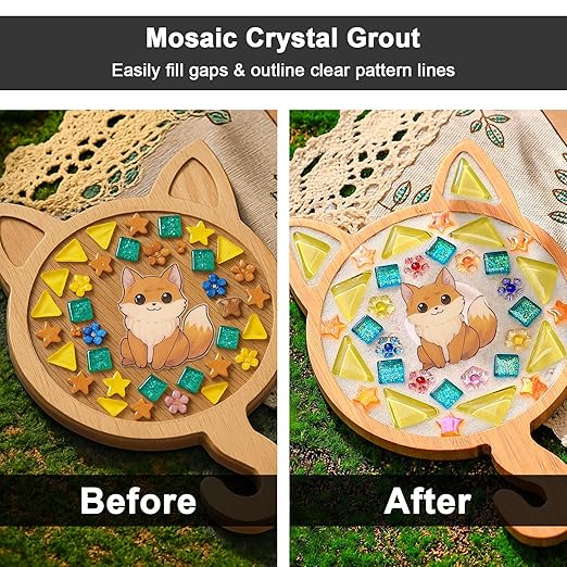 White Mosaic Crystal Grout 200g, No Need to add Water, Direct caulking, Mosaics Tile Tools, Mosaic Crystal Sealant for All Tiles & Surfaces