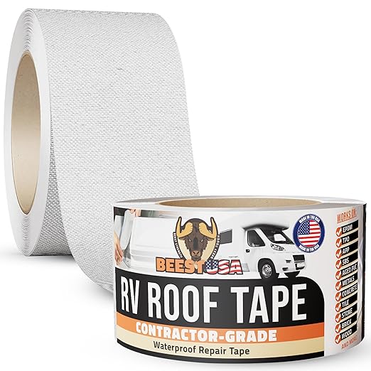 BEEST RV Roof Tape 4"x25", Waterproof Tape, RV Roof Sealant - Patch, Repair, Seal Leaks & Seams Permanently - Roofing Patch for EPDM, TPO, Metal - Contractor Grade Roofing Sealant for Leak Protection