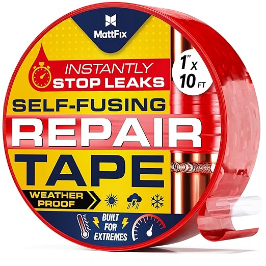 Self Fusing Silicone Tape – 1" x 10' – Waterproof Tape for Emergency Repairs – Weatherproof, Heat and Chemical-resistant – For Plumbing, Pipes and Hoses repairs, Automotive, Electrical & Outdoor Use