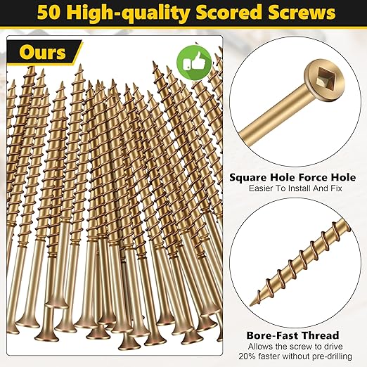 Dreyoo 100 Pcs Repair Floor Screws, Universal Screws for Floor Repair Fit Hardwood/Vinyl/Carpets, Wood Gap Fixer Compatible with 3233, Bolt Assortment Sets