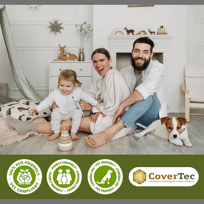 CoverTec GlazeGuard High-Gloss Tile & Grout Sealer – Wet Look Waterproof Finish for Ceramic, Porcelain & Stone – Protects Showers & Floors – Long-Lasting Barrier (4 oz Kit)