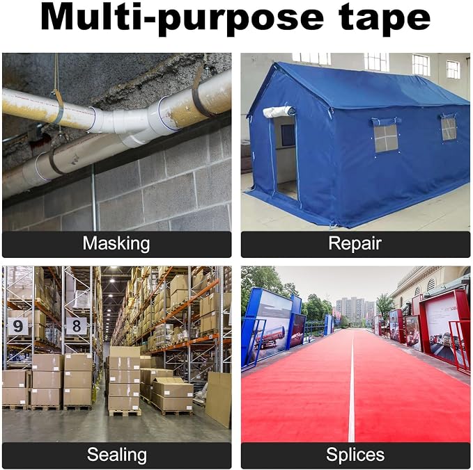 Duct Tape White, 2in x 66FT, Heavy Duty Industrial Grade Gaffer Tape 280μm, Waterproof Hand Tearable Repair Tape for Sealing, Bundling, Patching, Indoor & Outdoor Use