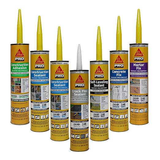 Sikaflex Mortar Fix, Limestone, Polyurethane sealant for Repairing Damaged Mortar, Joints and Gaps. Sealing Mortar Cracks 10.1 fl. oz Cartridge (Pack of 1)