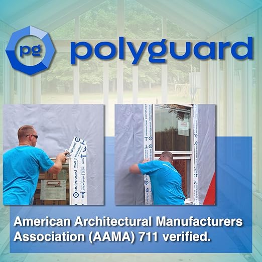 POLYGUARD WindowSeal Window and Door Flashing Tape, 4 in x 100 ft Roll, 20 mil Thick, Self-Sealing & Self-Adhering Waterproof Barrier, Pack of 4