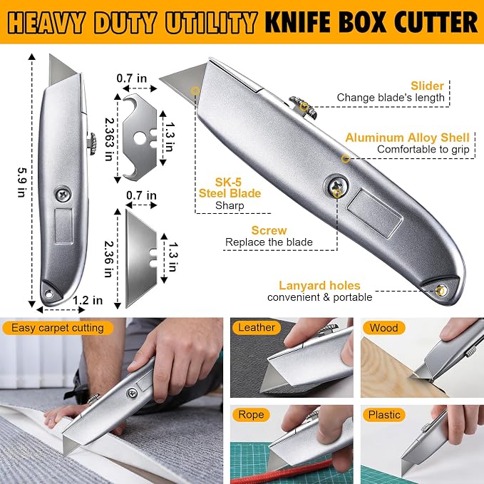 Dreyoo Upgraded Carpet Repair Kit with 5" Star Wheel Seam Roller, 4" x 60ft Carpet Seam Tape & Heavy Duty PVC Pipe Cutter, Heatless Carpets Patching Tools for DIY Home/Office Floor Maintenance
