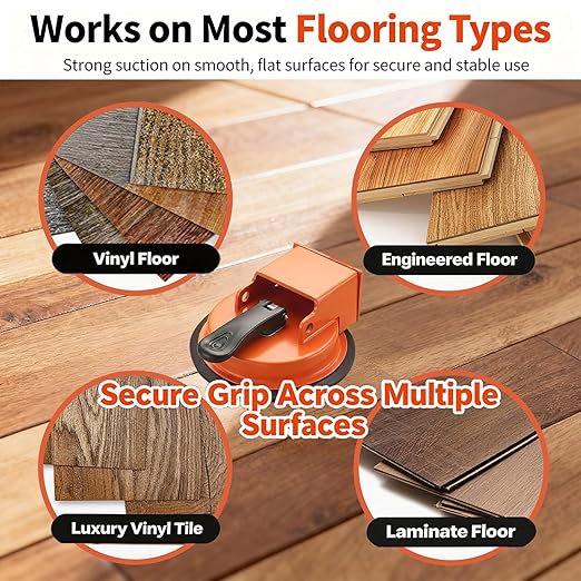 Upgraded Heavy-Duty Floor Gap Fixer Tool Kit – 110 lbs Strong Suction Cup with Adhesive Pads & Scraper, Laminate, Vinyl & Wood Flooring Repair, Plank Grabber Gap Closer