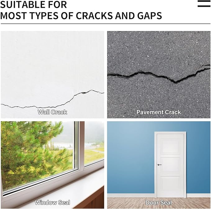 Backer Rod Foam Caulk Saver Concrete Crack Filler for Cement Asphalt Driveway Wall Cracks Concrete Expansion Joint Filler Strips Backing Rod 1 inch 1/2 inch 1/4 inch (Black, 2 Inch x 6.6 Feet)