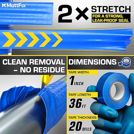 Self Fusing Silicone Tape – 1" x 10' – Waterproof Tape for Emergency Repairs – Weatherproof, Heat and Chemical-resistant – For Plumbing, Pipes and Hoses repairs, Automotive, Electrical & Outdoor Use