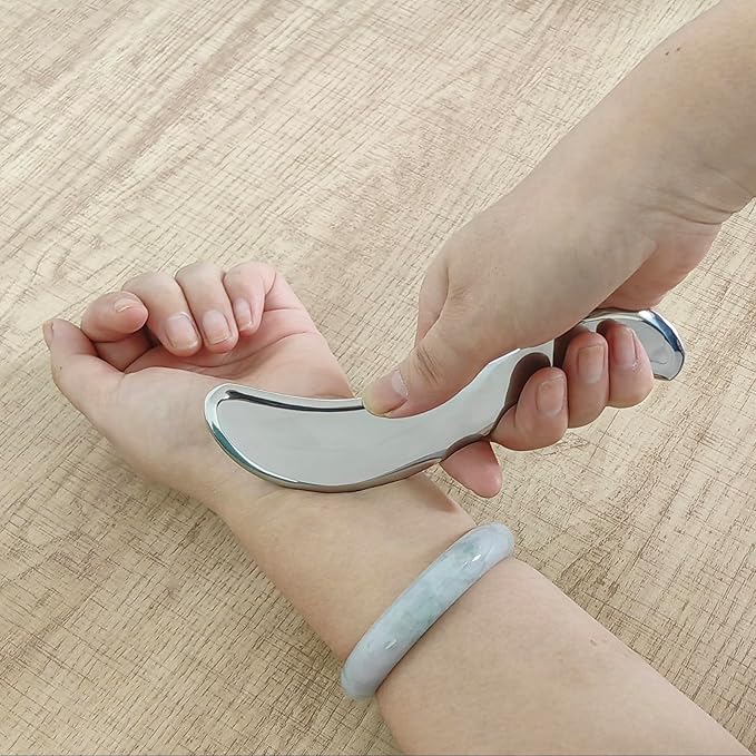 BYYDDIY 6.3 inch Stainless Steel Gua Sha Tool & Muscle Scraper Tool & Gua Sha Facial Tools (S.S)