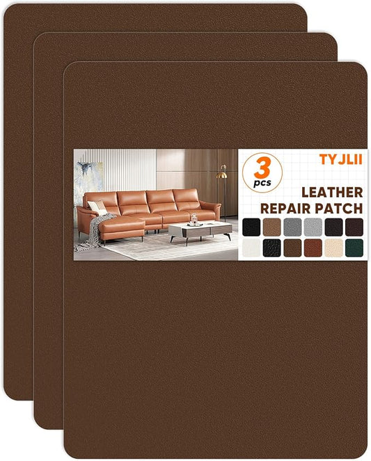 Leather Repair Patch Self Adhesive,8.3″ x 11″ Vinyl Patch Kit,Leather Repair Kit for Furniture,Car Seat,Couch,Office Chair.（Dark Khaki）