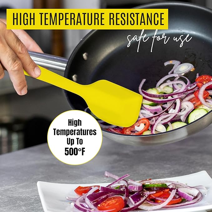NEXTOP Silicone Spatula 8 Piece Set, Heat-Resistant Non-stick Rubber Spatulas Heat Resistant Seamless One Piece Design Non-Stick Flexible Scrapers Baking Mixing (11 Inches)