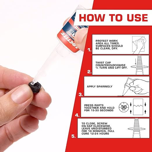 Loctite Super Glue Liquid Longneck Bottle, 10g Bottle (Pack of 3) Instant Adhesive for Plastic, Wood & Metal, Clear Superglue with Extra Long Precision Nozzle, Quick‑Dry Formula