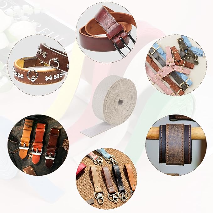 MECCANIXITY Faux Leather Strap, 1" Width x 98" Long Grained Leather Belt Strip Trim Roll for DIY Craft Projects, Pet Collars, Traction Ropes, Bag Straps, Hobby Workshop (Grey)