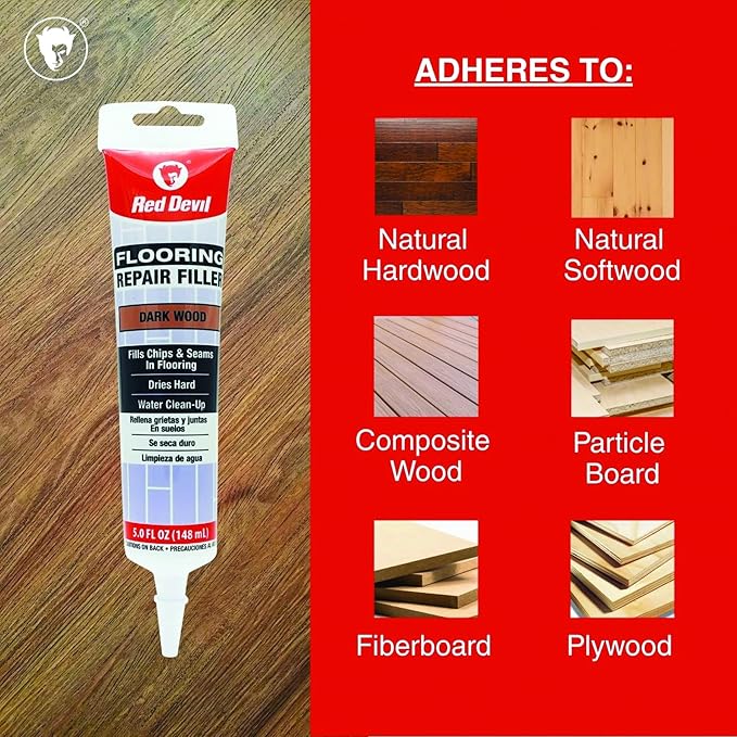 Red Devil 056045 Flooring Repair Filler, 5 oz., Dark Wood, 4 Pack