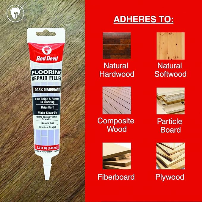 Red Devil 056070 Flooring Repair Filler, 5 oz., Dark Mahogany, 1 Pack