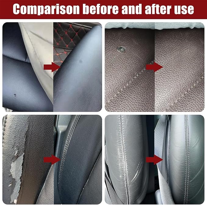 Alkyne Leather Filler,Leather Filling Paste,New Car Leather Filler Repair Cream,Leather Color Restorer Conditioner for Filling or Repairing Holes Scratches (2pcs)