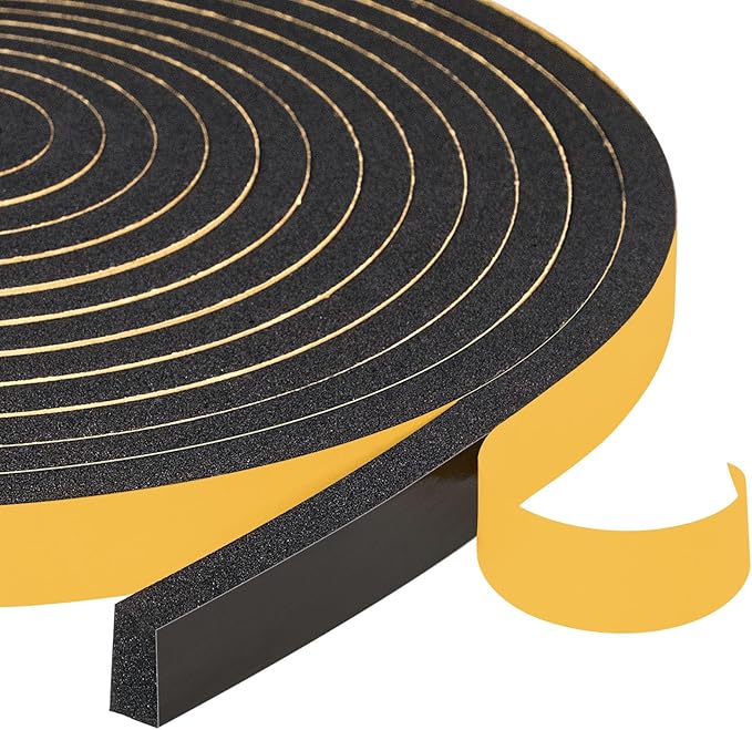Yotache Weather Stripping Door Seal Strip 1/2x1/4 inch, Adhesive Foam Insulation Tape for Door Frames, Windows, 16.5 Ft