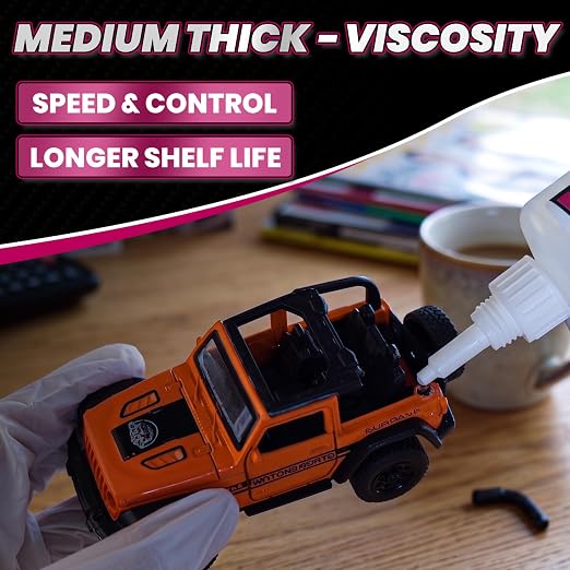 Precise Control Super Glue Pro Kit 120 Gram, Instant Cyanoacrylate (CA) Glue with Anti-Clog Caps & Precision Microtips for Woodworking Crafts 3D Prints, Strong Repair for Ceramic Plastic Glass Shoe