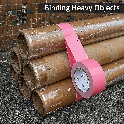 BOMEI PACK Pink Duct Tape, 3Rolls Heavy Duty Strong Industrial Color Duct Tape 9mil x 1.88inch x 30yds for Packing and Repairing