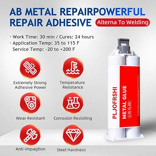 Metal Glue,Muffler Repair kit，Waterproof Sealing Epoxy Adhesive, Liquid Metal Filler,The Strongest for Metals Plastics Steel Ceramics Fiberglass