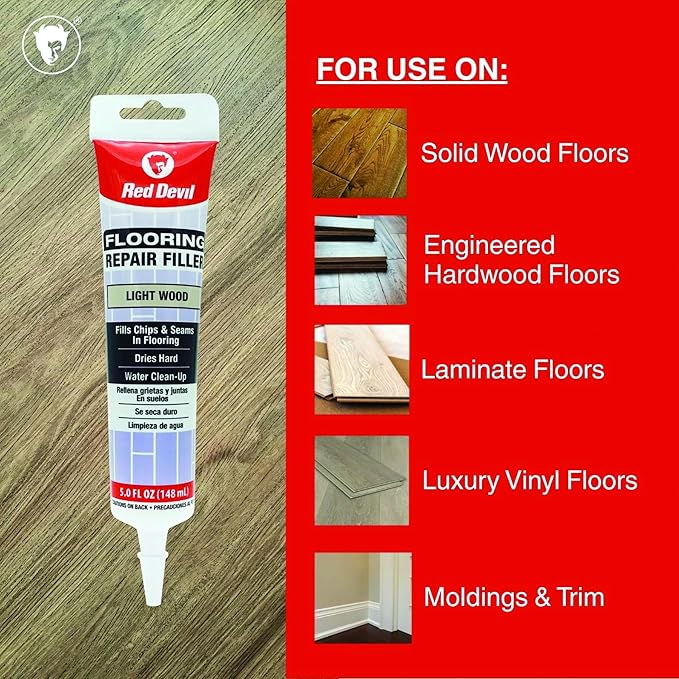 Red Devil 056020 Flooring Repair Filler, 5 oz., Light Wood, 1 Pack