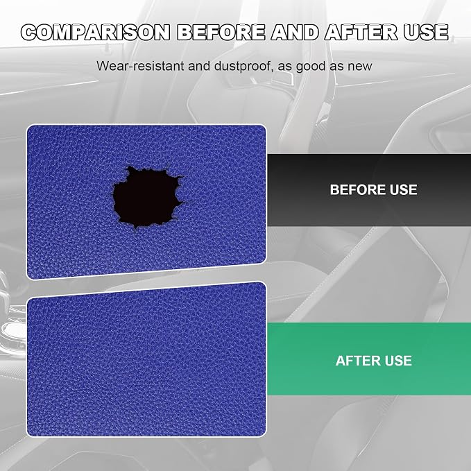 2 PCS Leather Repair Patch Tape, 4 x 8 Inch PU Vinyl Repair Patches for Car Upholstery Seat, Waterproof Self Adhesive Leather Tape Repair Kit for Furniture Couches Chairs (Royal Blue)