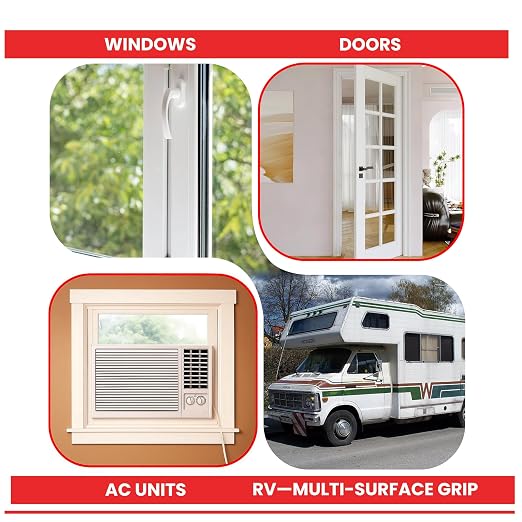ArmorDillo Transparent Window Weather Sealing Tape, w Free Utility Knife, 2" X 240FT (80 YDS) - Clear Weather Stripping Tape, Draft Isolation & Insulation, No Residue, for Windows, Doors, AC & RV