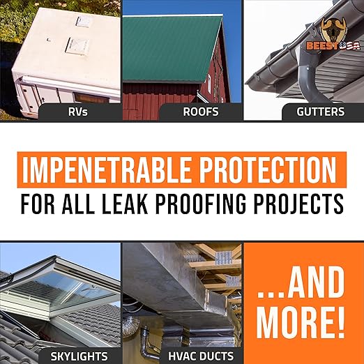 BEEST RV Roof Tape 4"x25", Waterproof Tape, RV Roof Sealant - Patch, Repair, Seal Leaks & Seams Permanently - Roofing Patch for EPDM, TPO, Metal - Contractor Grade Roofing Sealant for Leak Protection