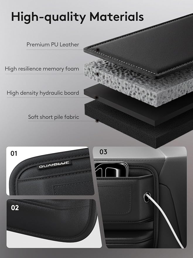 Car Seat Gap Filler Organizer with Sun Visor Organizer, PU Leather Seat Gap Filler for Phone, Keys, Cards & Sunglasses, Front Seat Storage Side Pocket for Cars SUVs Trucks