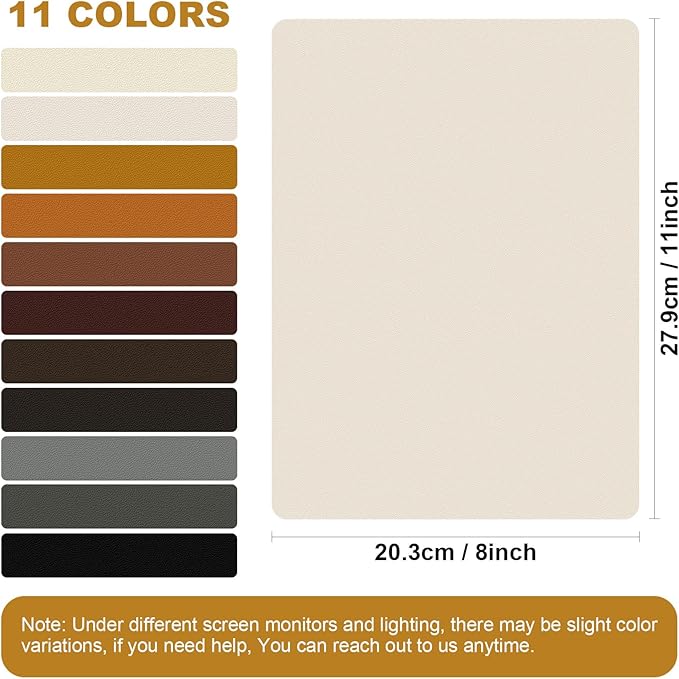 IANZE 2Pcs Leather Repair Patch, Self Adhesive Leather Repair Patch for Car Seats, Couches, Furniture, Sofa, Handbags, Office Chair (Cream White)