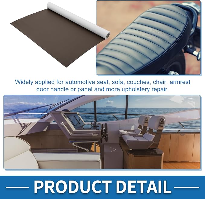Self Adhesive Leather Repair Patch Strong Stickiness 60"x16" Leather Repair Tape PU Leather Coffee 1 Pcs