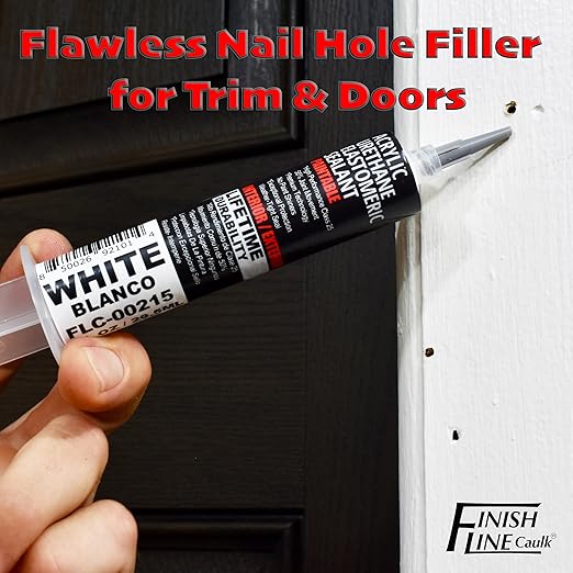 – Acrylic Urethane Elastomeric Sealant – Pre-Filled Precision Caulk Gun – White – 1 oz Tube – Flexible & Durable Sealant for Trim, Baseboards, and Small Cracks