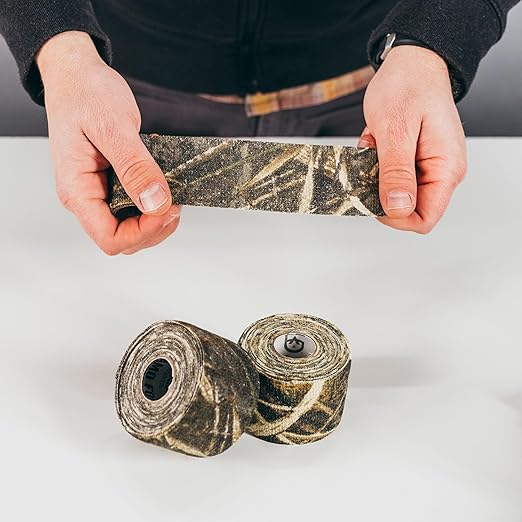 GEAR AID Camo Form Self-Cling and Reusable Fabric Camouflage Wrap, Adds Grip and Shield Hands from Hot or Cold Surfaces to Protect You and Your Equipment, Snow, 2” x 144” Roll, 1 Pack