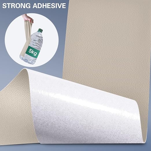 Self Adhesive Leather Repair Patch Kit, 31.4 in x 16 in Large Vinyl Leather Repair Tape for Furniture, Car Seat, Couch, Sofa, Chair Ivory
